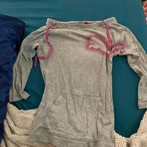 Gray and Pink Vintage Puma Top